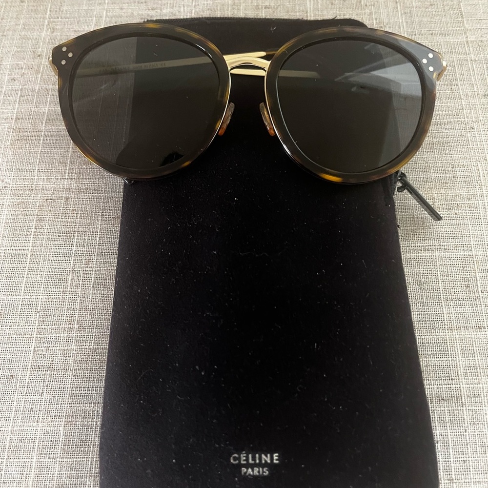 Celine Tortoise Sunglasses with Dark Lenses